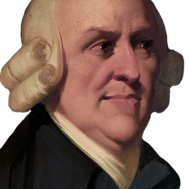 Adam Smith portrait, c.1790. Public domain.